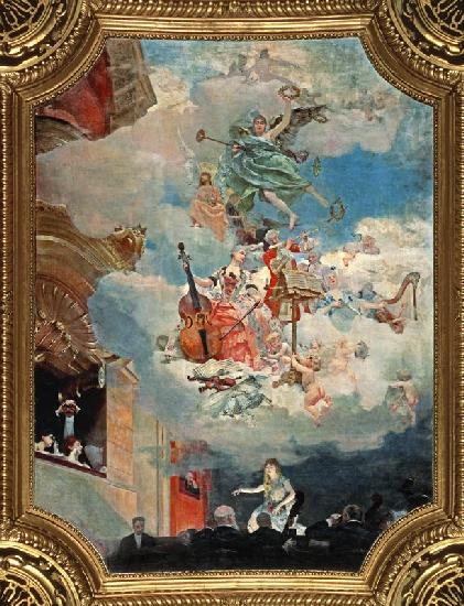 Music across the Ages, ceiling of the Salle des Fetes (ballroom) 1891