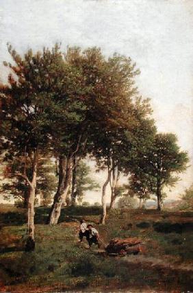 Landscape with Two Boys Carrying Firewood 1894