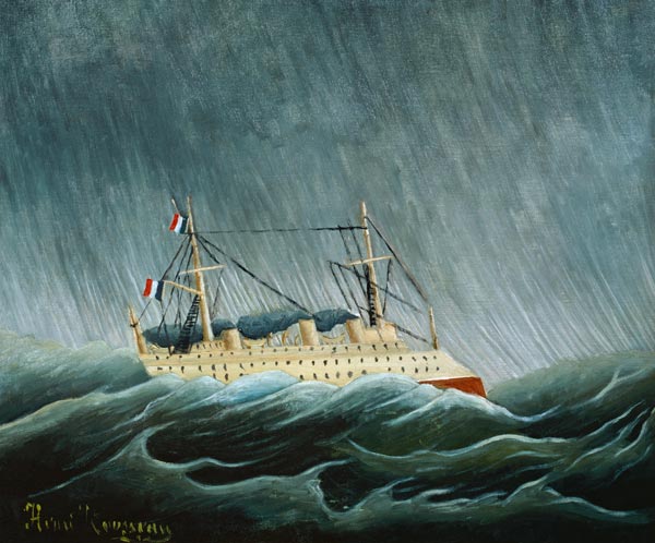 Dampfschiff im Sturm. von Henri Julien Félix Rousseau