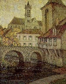Moret. Brücke, Kirche und Porte de Bourgogne von Henri Le Sidaner