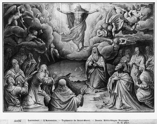 Life of Christ, Ascension, preparatory study of tapestry cartoon for the Church Saint-Merri in Paris von Henri Lerambert