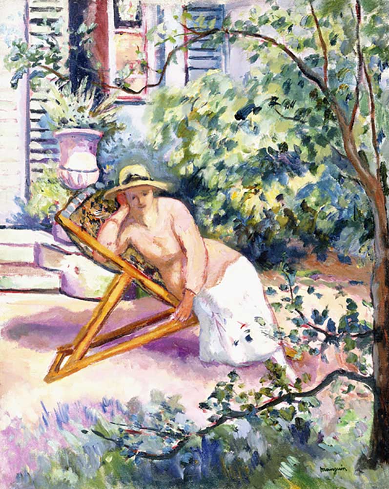 Jeanne im Garten von Neuilly, 1919 von Henri-Charles Manguin