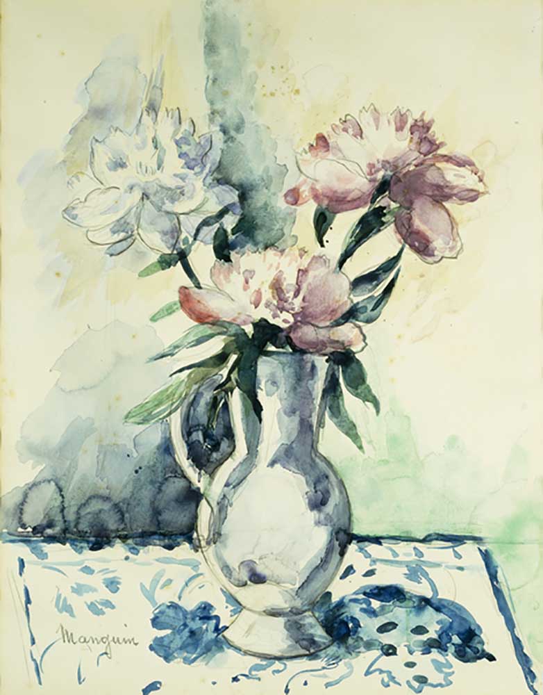 Strauß Pfingstrosen; Bouquet de Pivoines, 1937 von Henri-Charles Manguin