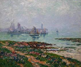 Coastal scene with fishing boats, 1912 (oil on canvas) 13th