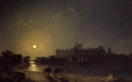 Moonlight View of Windsor Castle from the Thames von Henry Pether