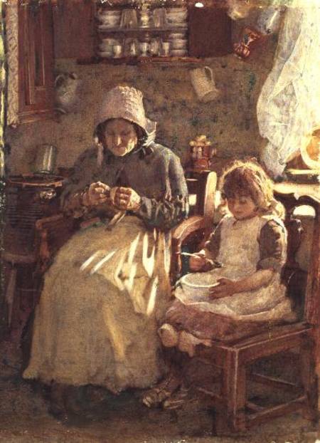 Grandmother and Child, Yorkshire von Henry Silkstone Hopwood