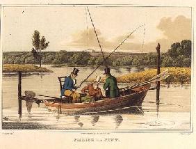 Fishing in a Punt, aquatinted by I. Clark, pub. by Thomas McLean 1820