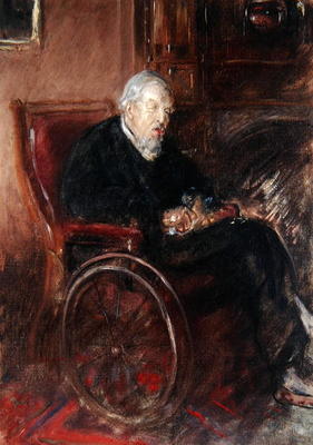 Henry Tonk's Father in a Wheelchair (oil on canvas) von Henry Tonks