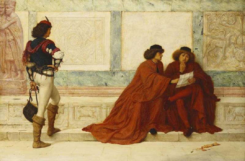 Nachricht aus Trebizond, Szene aus Shakespeare's Kaufmann von Venedig von Henry Wallis