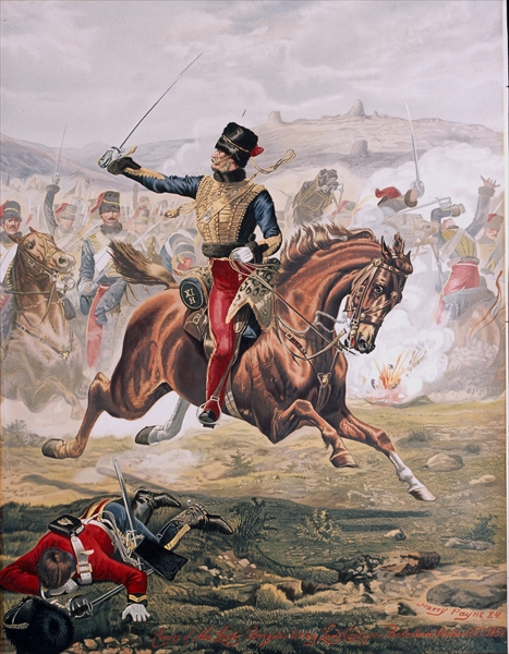 Lord Cardigan (1797-1868) leading the Charge of the Light Brigade at the Battle of Balaklava, 25th O von Henry A. (Harry) Payne