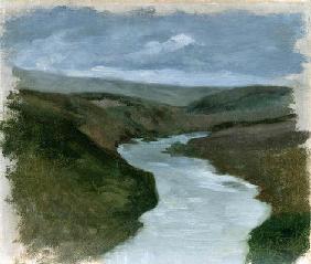 Landscape from Dniepr, c.1878-89 (oil on canvas) 15th