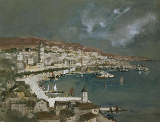 The Harbour of Split, Croatia (w/c and gouache) von Hercules Brabazon