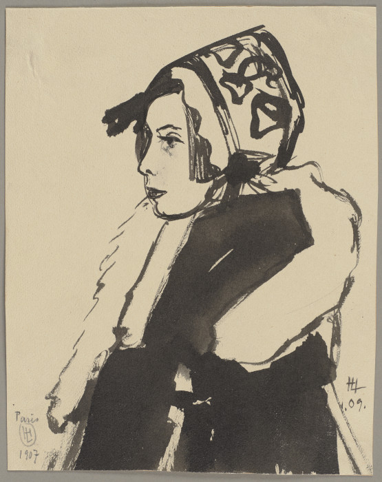 Mädchen mit Mütze und Schal von Hermann Lismann