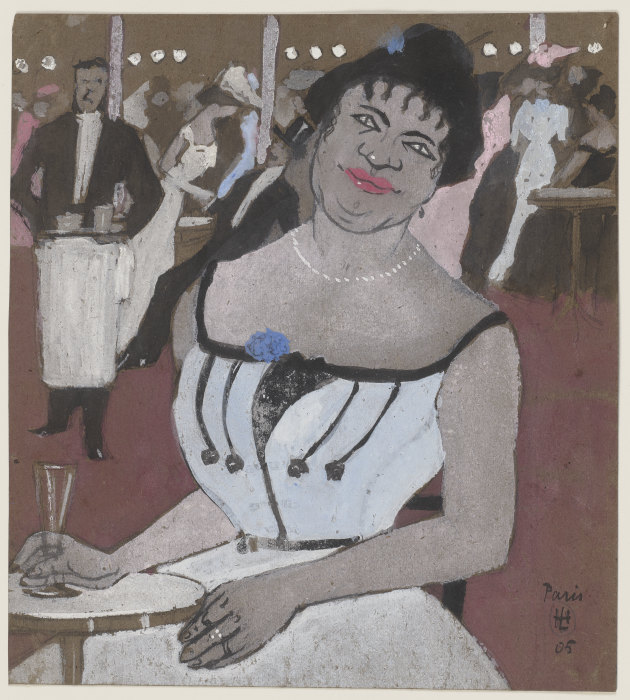 Schwarze Frau auf einer Abendgesellschaft von Hermann Lismann