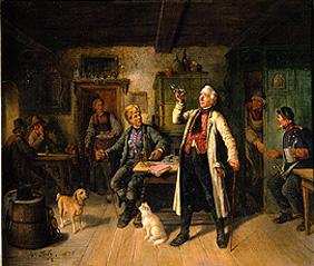 Bierprobe im Dorfgasthaus. 1878