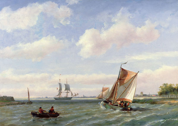 Fishing Boat in an Estuary von Hermanus Koekkoek