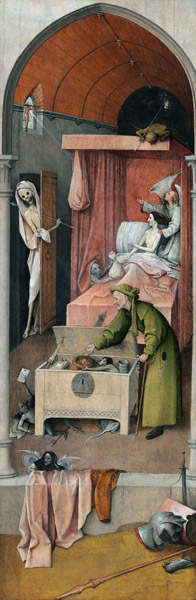 Tod des Geizhalses von Hieronymus Bosch