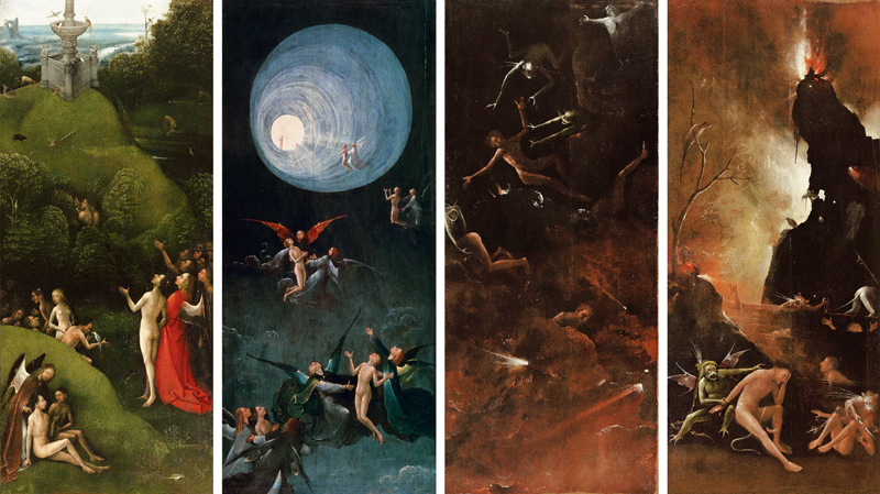 Visionen aus dem Jenseits, Vier Tafeln von Hieronymus Bosch
