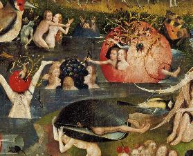 The Garden of Earthly Delights: Allegory of Luxury, detail of the central panel c.1500