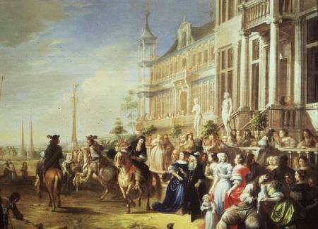 An Elegant Company Before a Palace von Hieronymus Janssens