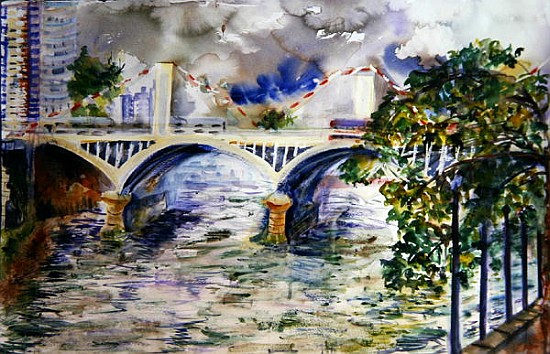 Grosvenor Bridge, 2006 (w/c on paper)  von Hilary  Rosen