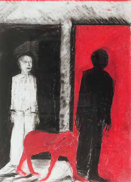 Red Dog, 2004 (pastel & charcoal on paper)  von Hilary  Rosen