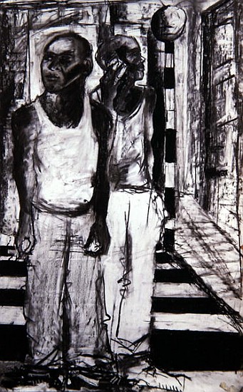 The Street, 2004-05 (charcoal on paper)  von Hilary  Rosen