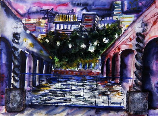 The Thames at Night, 2005 (w/c on paper)  von Hilary  Rosen