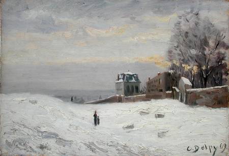 Snow at Montmartre von Hippolyte Camille Delpy