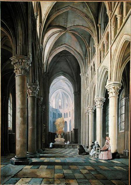 Interior of a Church von Hippolyte Joseph Cuvelier