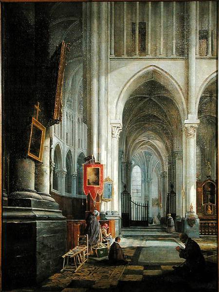 Interior of St. Omer Cathedral von Hippolyte Joseph Cuvelier