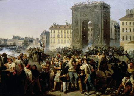 Battle at the Porte Saint-Denis von Hippolyte Lecomte