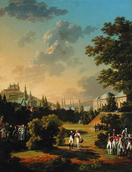 Meeting Between Napoleon I (1769-1821) and Ferdinand III (1769-1824) Grand Duke of Tuscany at Wurtzb von Hippolyte Lecomte