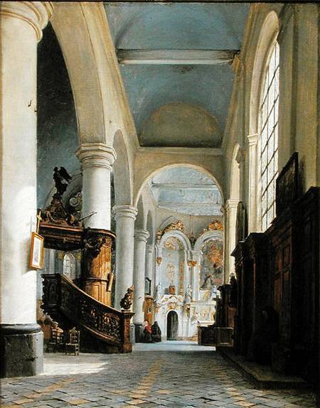 Interior of the Church of St. Denis, Saint-Omer von Hippolyte Victor V. Sebron