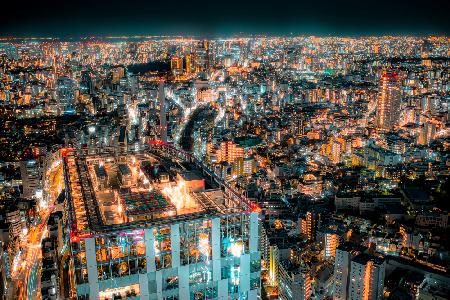 Luxuriöse Nachtansicht von Tokio