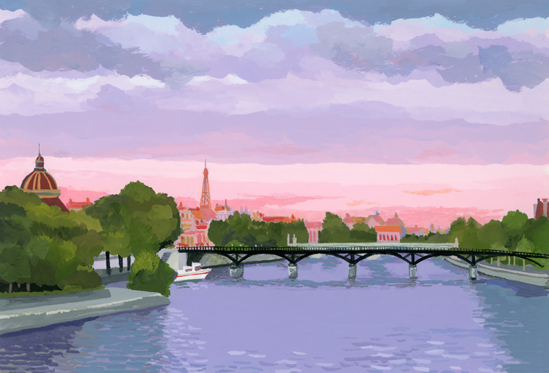 Sunset in Paris, the Seine river von Hiroyuki Izutsu
