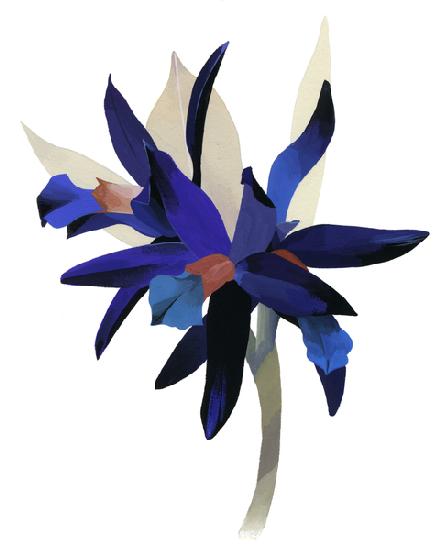 An imaginary flower with a blue base 2003