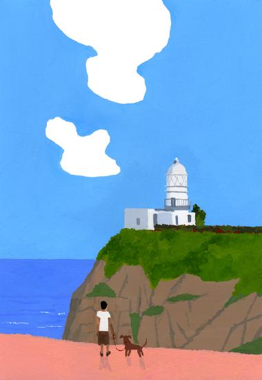 Lighthouse, dog and boys 2016
