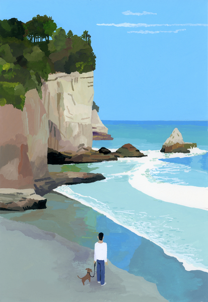 Peaceful coast with waves and cliffs von Hiroyuki Izutsu