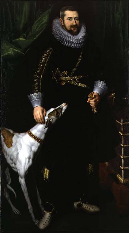 Portrait of a Gentleman said to be from the Coudenhouve Family of Flanders von Hispano-Flemish School