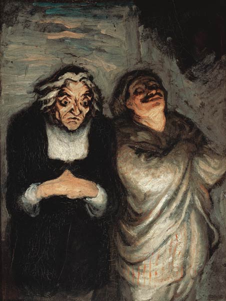 Szene aus einer Komödie von Honoré Daumier