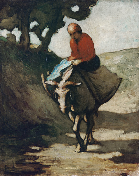 Rückkehr vom Markt. von Honoré Daumier