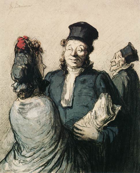 Un avocat et sa cliente von Honoré Daumier