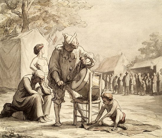 Acrobats at the Fair c.1865-69 von Honoré Daumier