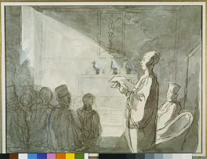 Advokat vor dem Tribunal von Honoré Daumier