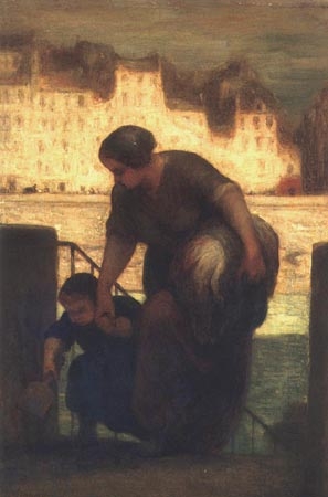 La Sortie du bateau à lessive von Honoré Daumier