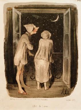 Ehe - Karikatur "Effet de lunes" 1848