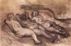 Trois femmes nues couchées 1849-1852