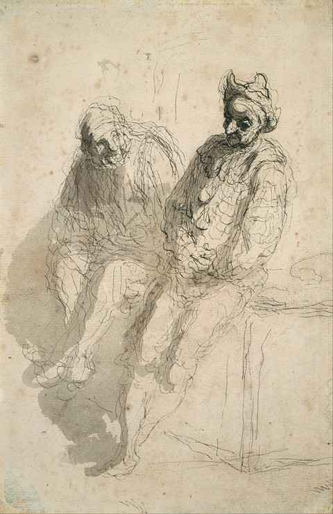 Zwei Gaukler (Deux saltimbanques) von Honoré Daumier