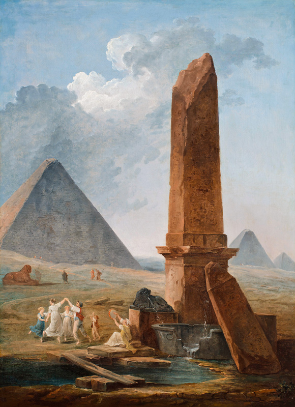 Die Farandole inmitten von ägyptischen Denkmäler von Hubert Robert